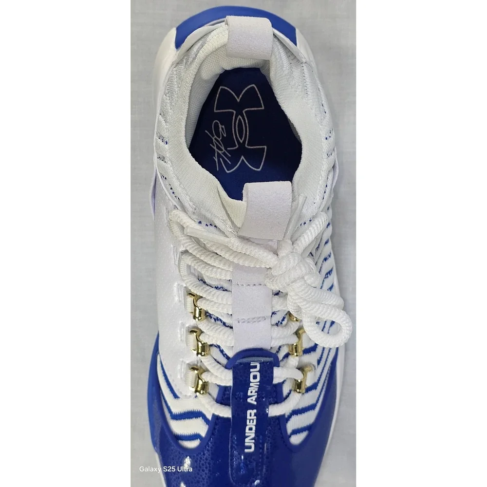 Under Armour HOVR Bryce Harper 7 Low TPU Baseball Cleats‎ White Blue Size 10